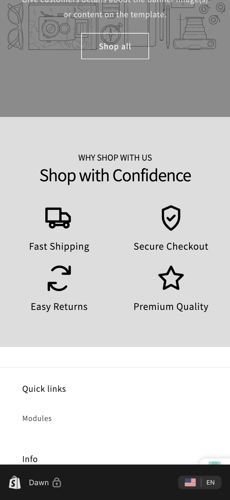 Shopify Value Props Module