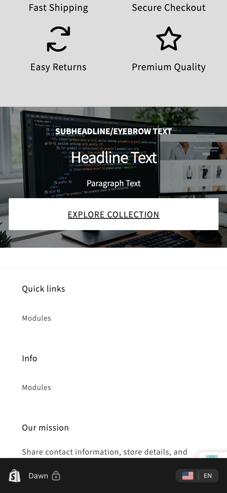 Shopify Banner Hero Module