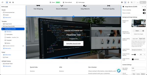 Shopify Banner Hero Module
