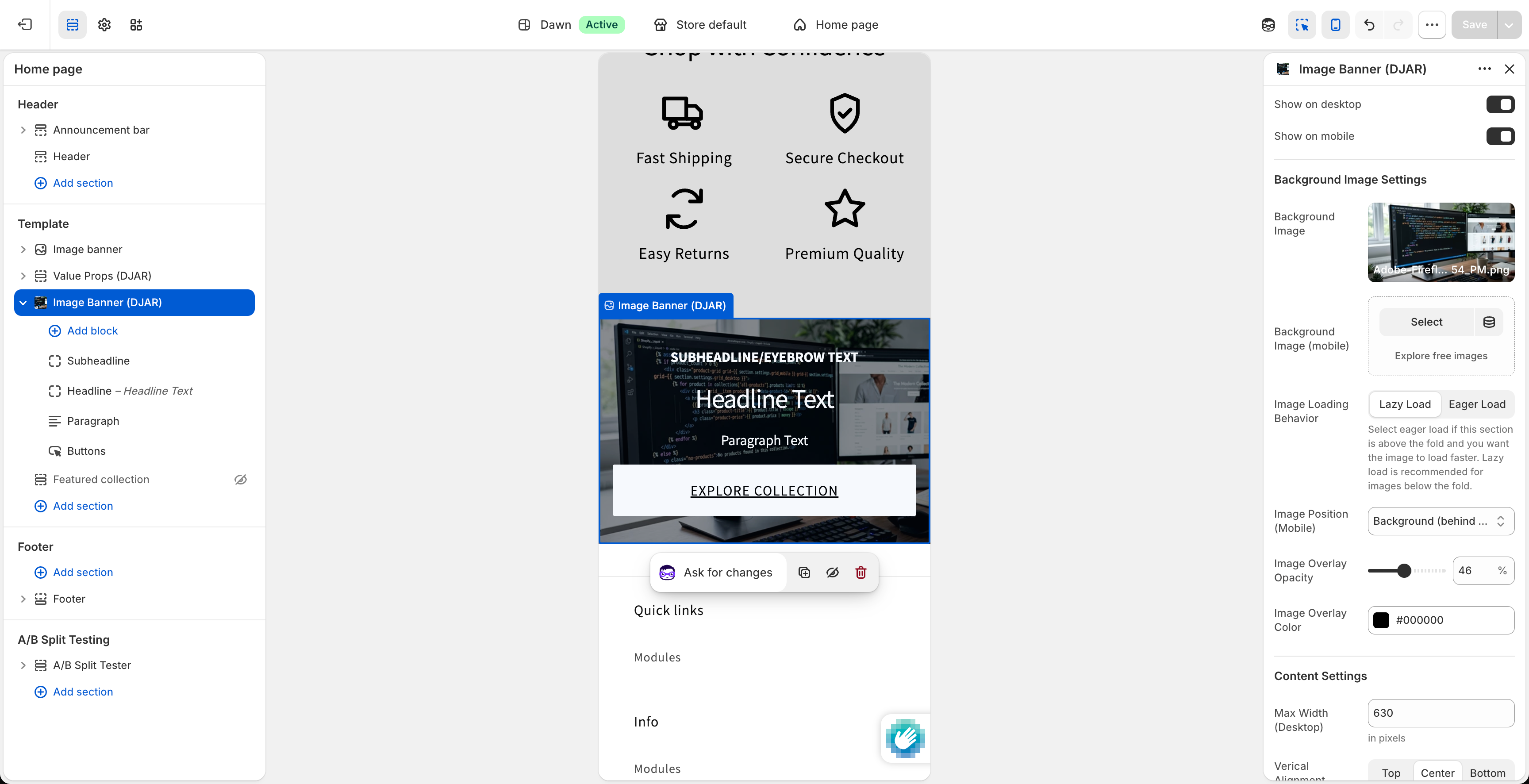 Shopify Banner Hero Module