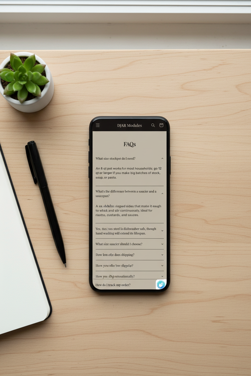 FAQ Module - Flat Lay Phone Mockup